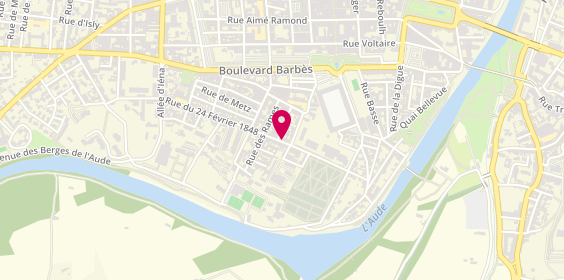 Plan de BLAZIN Corinne, 6 Rue du 24 Février, 11000 Carcassonne