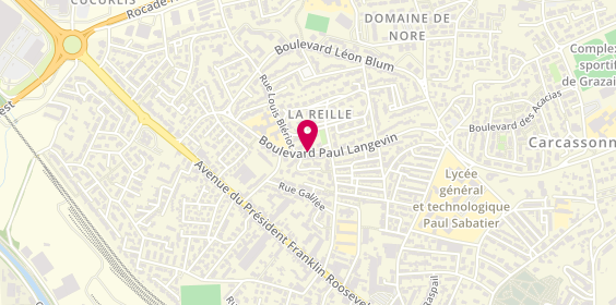 Plan de AUGE Stéphanie, 67 Boulevard Paul Langevin, 11000 Carcassonne