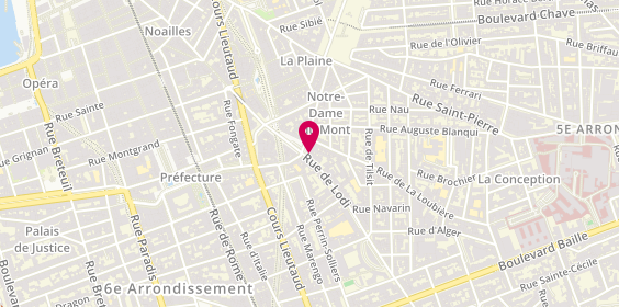 Plan de HAMADI DEVEZE Yamina, 3 Rue de Lodi, 13006 Marseille