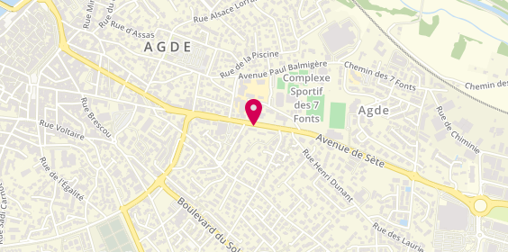 Plan de MORA Céline, 55 Route de Sete, 34300 Agde