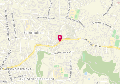 Plan de MATIGNON-MAURY Karine, 64 Rue Pierre Beranger, 13012 Marseille