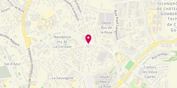 Plan de DELl'AMICO BOSC Marilyne, 124 Chemin Notre Dame de la Consolat, 13013 Marseille