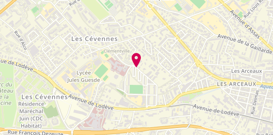 Plan de LUSTEAU Nathalie, 24 Rue de Clementville, 34070 Montpellier