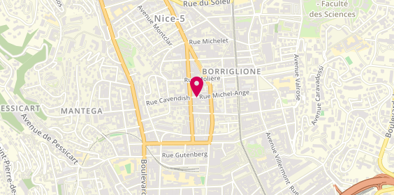 Plan de PIROUELLE Gisèle, 33 Rue Michel-Ange, 06100 Nice