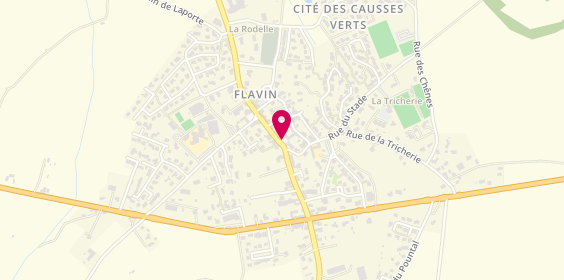 Plan de CARRIERE-FRAYSSINET Josiane, 1 Place Alexandre Blanc, 12450 Flavin