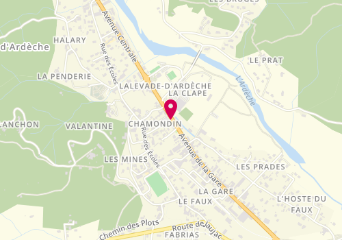 Plan de PRAT Gisèle, 102 Avenue de la Gare, 07380 Lalevade-d'Ardèche