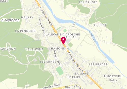 Plan de OLLIER Justine, 7 Avenue Centrale, 07380 Lalevade-d'Ardèche
