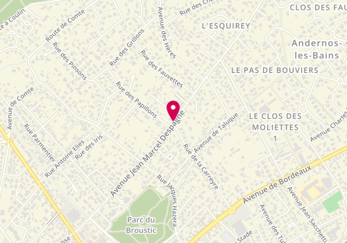Plan de LAMETH Aurélie, 63 Avenue Jean Marcel Despagne, 33510 Andernos-les-Bains