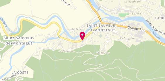 Plan de RACIQUOT Pascal, 2 Place du Jardin Public, 07190 Saint-Sauveur-de-Montagut