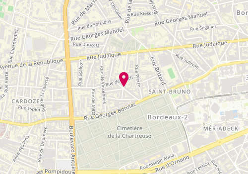 Plan de TECHER Véronique, 25 Rue de Lacanau, 33200 Bordeaux