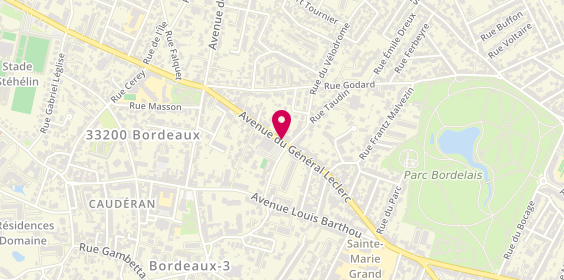Plan de LE BOURCE Mélanie, 107 Avenue du General Leclerc, 33200 Bordeaux