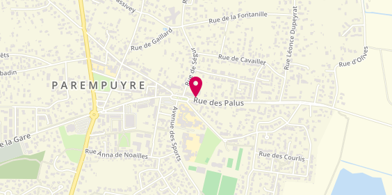 Plan de HONORE Agathe, 7 Rue des Palus, 33290 Parempuyre