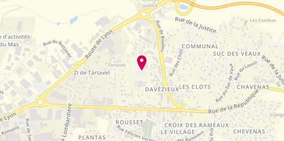 Plan de BAGOU Carole, 186 Rue des Jardins de Tartavel, 07430 Davézieux