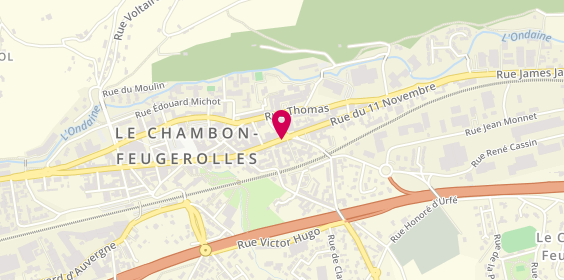Plan de EBIZET Coralie, 40 Rue Gambetta, 42500 Le Chambon-Feugerolles