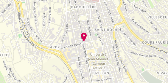 Plan de BERTHOLON Martine, 23 Rue du 11 Novembre, 42100 Saint-Étienne