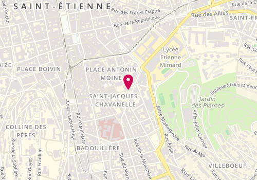 Plan de WAWRA Emilie, 15 Place Chavanelle, 42000 Saint-Étienne