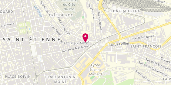 Plan de CIZERON Séverine, 42 Rue des Freres Chapes, 42000 Saint-Étienne