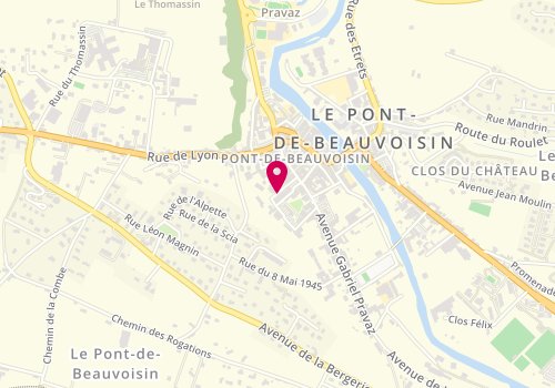 Plan de MESLIN Alice, 15 Place du Professeur Trillat, 38480 Le Pont-de-Beauvoisin