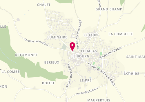 Plan de SIBELLE HUSSON Martine, 6 Route de Saint Romain en Gier, 69700 Échalas