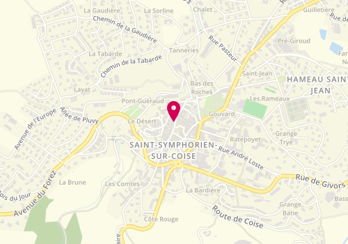 Plan de DEFFAYET Audrey, 38 Place du Marche, 69590 Saint-Symphorien-sur-Coise