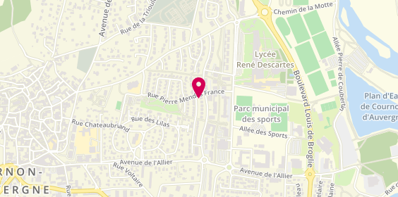 Plan de PASSELAIGUE Véronique, 32 Rue Pierre Bérégovoy, 63800 Cournon-d'Auvergne