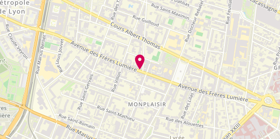 Plan de ABIDI Mounia, 77 Avenue des Freres Lumieres, 69008 Lyon