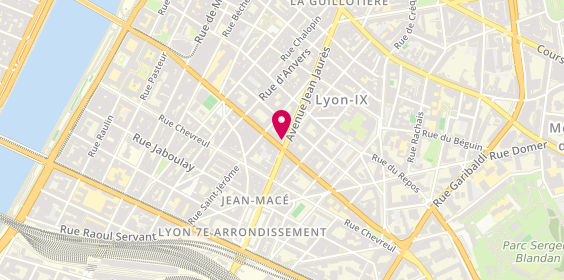 Plan de JORBA Nadine, 64 Avenue Jean Jaures, 69007 Lyon