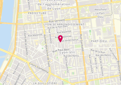 Plan de REYES Marie-Carmen, 44 Rue Voltaire, 69003 Lyon