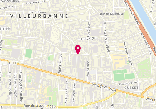 Plan de LAMANDE-QUILLIEC Myriam, 256 Rue Francis de Pressense, 69100 Villeurbanne