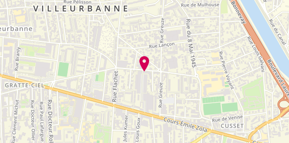 Plan de FLEURENT Marie-Cécile, 256 Rue Francis de Pressense, 69100 Villeurbanne