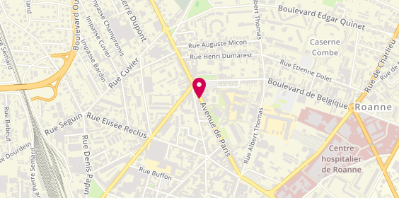 Plan de MOUSSIERE Amélie, 79 Avenue de Paris, 42300 Roanne
