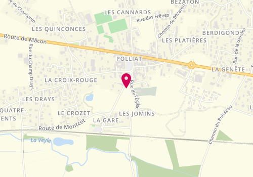 Plan de LEPY Delphine, 10 Rue de l'Iragnon, 01310 Polliat