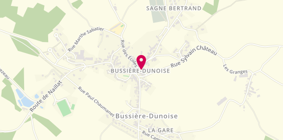 Plan de COUTY Francine, 1 Place de l'Eglise, 23320 Bussière-Dunoise