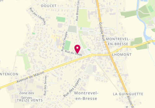 Plan de MOREL Françoise, 95 Rue du Stade, 01340 Montrevel-en-Bresse