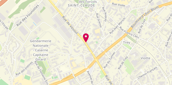 Plan de PAGET RECEVEUR Vanessa, 62 Rue de Vesoul, 25000 Besançon