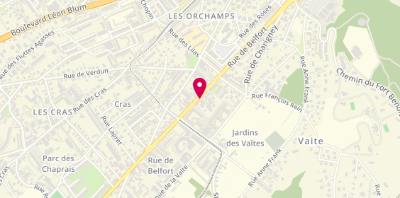 Plan de REY DELAUNAY Nathalie, 138 Rue de Belfort, 25000 Besançon