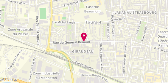 Plan de TISCORNIA Cécile, 209 Rue du General Renault, 37000 Tours