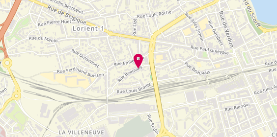Plan de TOURLIER Laurence, 70 Bis Rue Beauvais, 56100 Lorient