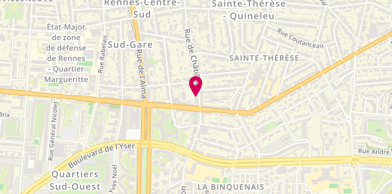 Plan de PIERZO Anne Laure, 114 Rue de Chatillon, 35200 Rennes