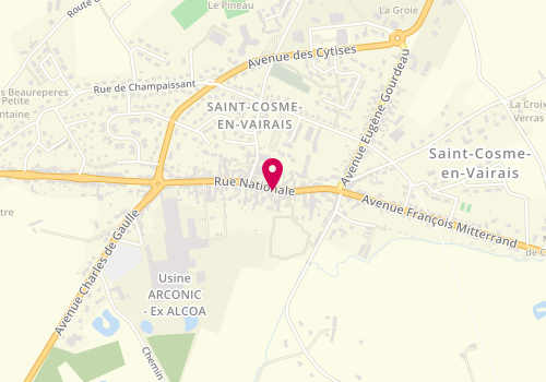 Plan de LAPOSTE Nelsine, 38 Rue Nationale, 72110 Saint-Cosme-en-Vairais