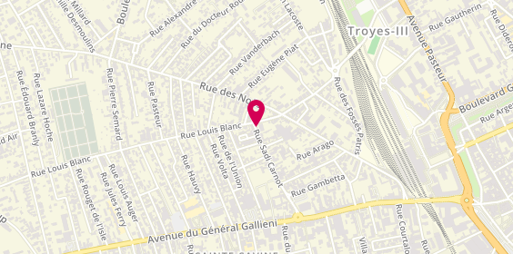 Plan de ARNAUD Marie France, 26 Rue Sadi Carnot, 10300 Sainte-Savine
