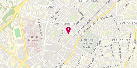 Plan de PUSTOC H'Aude, 8 Place Maurice Gillet, 29200 Brest
