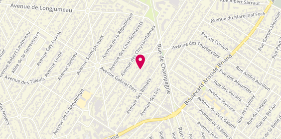 Plan de SOURDIN Arlette, 62 Avenue des Pervenches, 91600 Savigny-sur-Orge