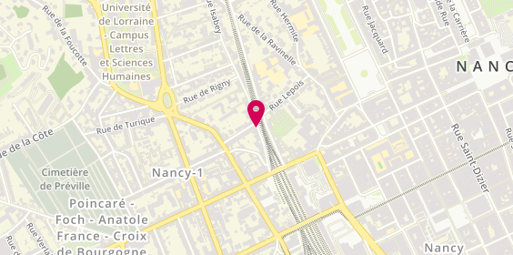 Plan de RHOUNI Aurélie, 15 Rue Isabey, 54000 Nancy