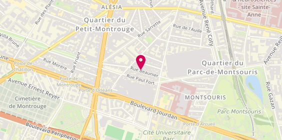 Plan de ROCHELLE Nathalie, 26 Rue Beaunier, 75014 Paris