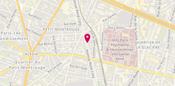 Plan de LEVALLOIS Françoise, 27 Bis Avenue Rue Coty, 75014 Paris