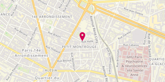 Plan de HATTON Nathalie, 46 Rue Hallé, 75014 Paris