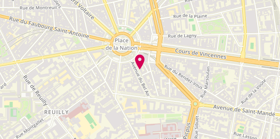 Plan de TROADEC NORMAND Nathalie, 22 Avenue du Bel Air, 75012 Paris