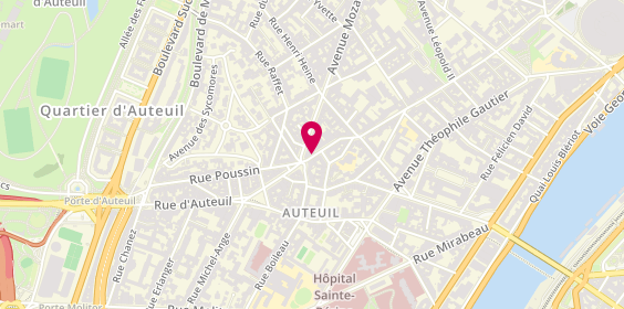 Plan de DECOURCELLE Nathalie, 108 Rue Jean de la Fontaine, 75016 Paris