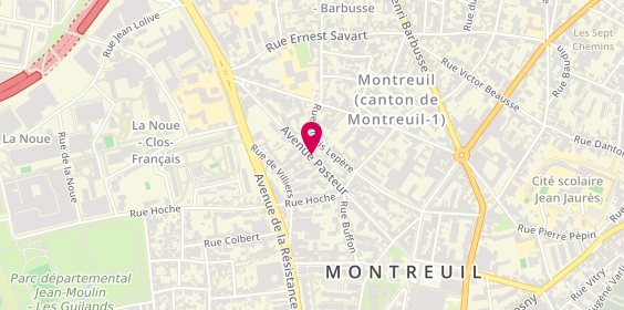 Plan de GUILLET Laurence, 62 Avenue Pasteur, 93100 Montreuil